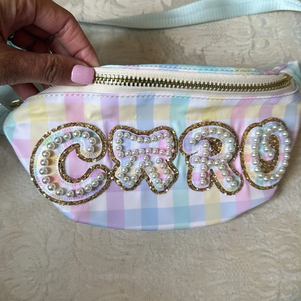 Stoney clover lane pink gingham belt bag - Picture 2 of 8